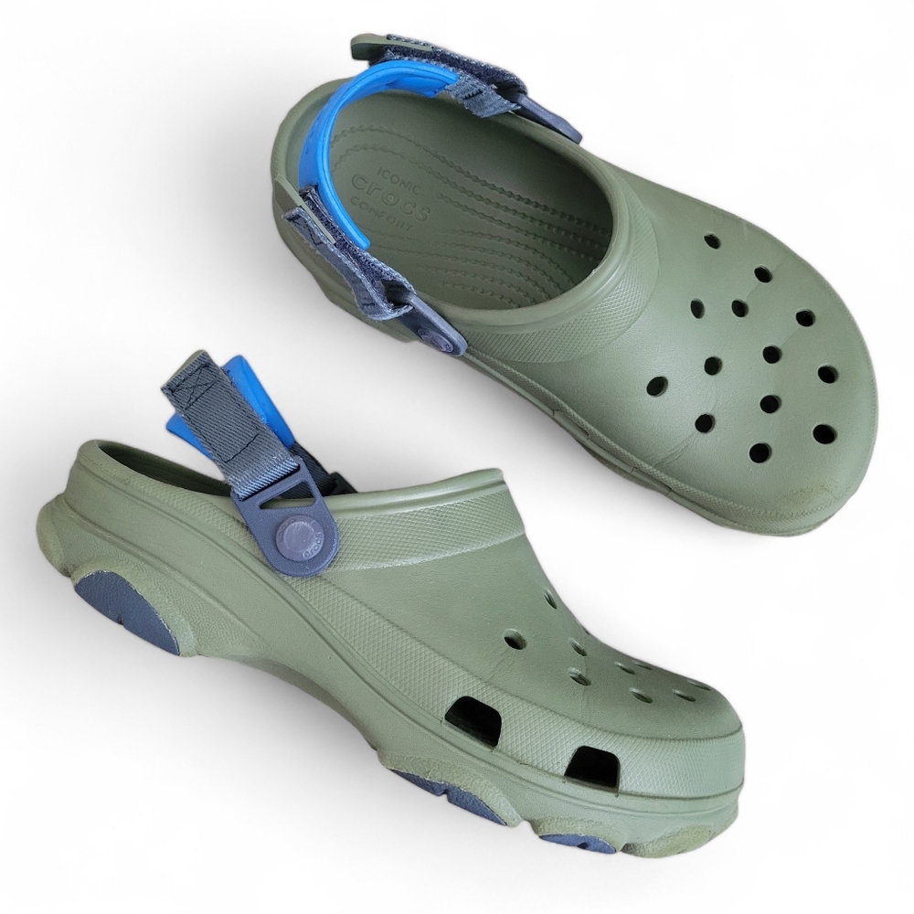 Green / Blue All Terrain Crocs - Women's size 9